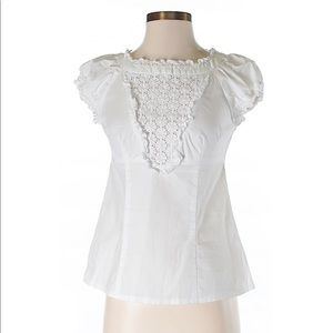 Nanette lepore short sleeve white blouse